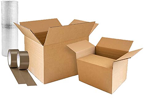 Fercasashop - kit trasloco appartamento spedizioni con 20 scatole di cartone + accessori per l'imballo