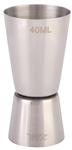 Spirit Measures 40ml 20ml, Acier Inoxydable 304 Double Cocktail Jigger Alcohol Bar Shot Mesure Tasse (40/20cc)