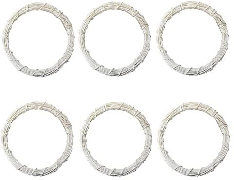 HLTER 6 coronas de madera de sauce clásica, corona blanca natural, para manualidades, guirnaldas de ratán, corona de madera, para colgar en la puerta de Navidad, decoración de boda
