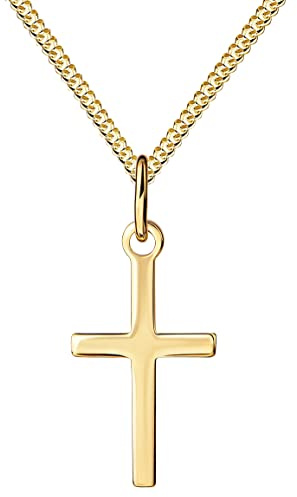 JEVELION Kreuz-Anhänger 333 Gold Gold-Kreuz für Damen, Herren und Kinder Ketten-Anhänger 8 Karat Gold mit Kette