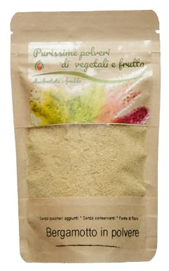 Biocal - Bergamotto in Polvere Disidratato per Dolci e Infusi, 80 g | polvere di bergamotto alimentare, aroma naturale, pasticceria, tisane, senza zuccheri aggiunti, Calabria