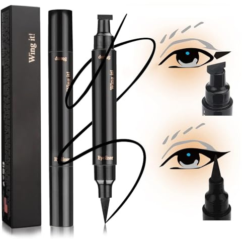 Eyeliner Stamp,Winged Eyeliner Stamp,Wing Cat Eye Stamp, Long Lasting Liquid Eye Liner, Waterproof Smudgeproof Makeup,Black Eyeliner Pen Winged Eyeliner Pencil (Thin Stamp)
