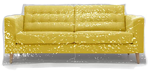 TRIDOK Kunststoff-Sofabezüge, wasserdicht, transparent, Kunststoff, Couchbezug für Katzen und Hunde, Kratzschutz, Möbel, Stühle zur Aufbewahrung und Umzug (Sofa, 1 Stück)