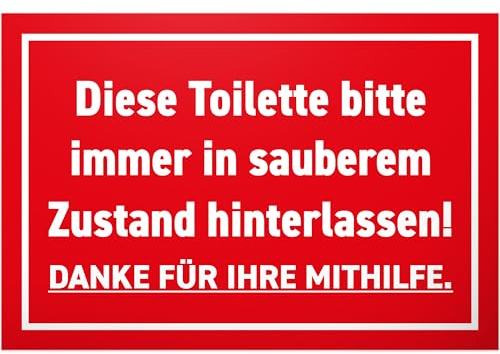DankeDir Saubere Toilette Hinterlassen - Gäste WC Herren Deko - Witzig Türschild 30x20 cm für Wand