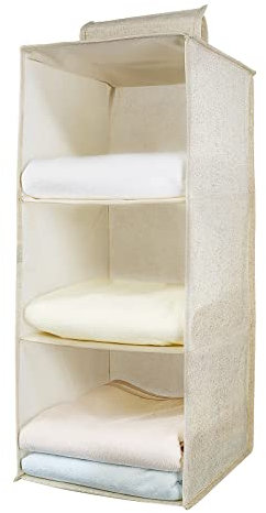 AiQInu Étagère de penderie à Suspendre, Organisateur de Placard de Rangement Suspendu avec 3 Compartiments, Organisateur Suspendu Pliable et Gain de Place Système de Rangement