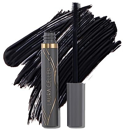 LAURA GELLER Always There Waterproof Lengthening Mascara in Black | - Lengthening, Defining, Curling, Buildable Formula Eye Makeup- Innovative Lengthening Brush- 1 count