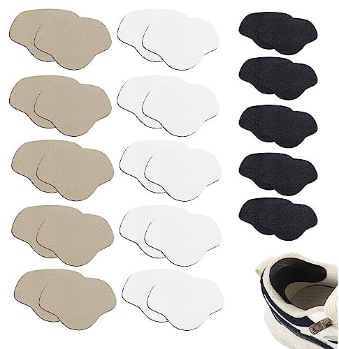 PUCIO 15 Paar Schuhe Ferse Reparatur, 3 Farben Leder Sneaker Reparatur Patch, Selbstklebende Fersenschutz Fersenpolster Reparatur für Meisten Schuhen Sitzen Lederwaren (klein und Groß)
