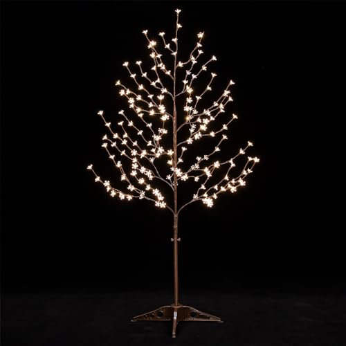 TYBEEU 5ft Lighted Cherry Blossom Tree, 184 Warm White LED, Dimmable, Indoor Outdoor Home Garden Christmas Wedding Holiday Decor