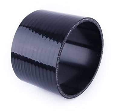 LUXERAD Gerade Silikon Schlauchkupplung ID 3 19/25 (95 mm), 3 Länge (76 mm), Wandstärke 3-lagig (4.5mm) Turbo Schläuche (95mm, Schwarz)