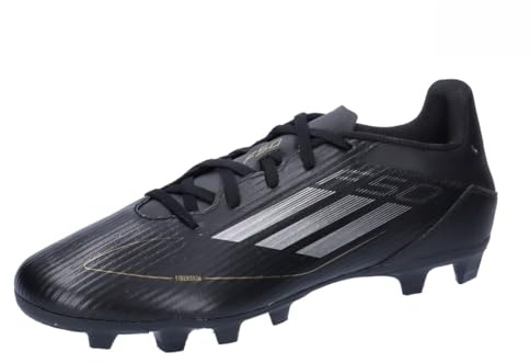 Adidas Unisex Adulto F50 Club Football Boots Flexible Ground, Core Black/Iron Met/Gold Met, 45 1/3 EU
