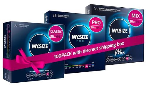 MY.SIZE 100 Kondome 64 mm Megaset Classic + Mix + Pro | Größe 6 | 100 Stück Sparpackung | Premium Kondom extra dünn | gefühlsecht hauchzart | dünne Wandstärke