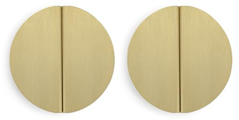 Evionlin Gold 2-1/2 Zoll Schubladengriffe, 4 Stück gebürstete Messing Halbmond Schrankgriffe Halbkreisknöpfe mit Schrauben für Küchenschrank Schlafzimmer Möbel Tür