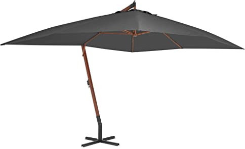 RAUGAJ Ampelschirm mit Holzstab 400x300 cm anthrazit