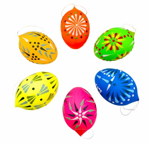 Ostereier sorbische Wachstechnik 6 Hühnereier neon (Tageslichtleuchtfarbe)