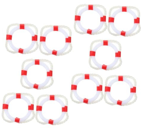 TOYANDONA Miniatur Rettungsring 10 Stücke Pool Floaties Entzückende Design Für Puppenhäuser Pädagogisches Spielzeug