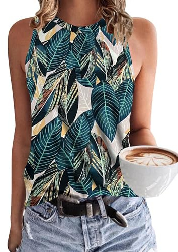 WNEEDU Damen Tank Top Ärmellos Rundhals Basic Sommer Oberteile Design Bluse | Atmungsaktives Trägertop & Achselshirt für Frauen. Vielfältige Farben für Strand, Sport, Unterziehhose & Casual-Styling