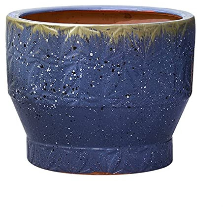 Pot de Fleurs en céramique pour Plantes Grasses - Grand Pot de Fleurs Rond pour orchidées succulentes avec Trou de Drainage (doré 25 cm)