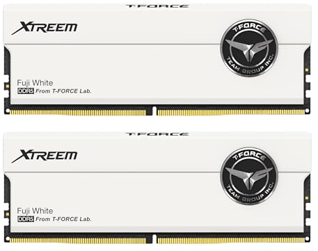 TEAMGROUP T-Force XTREEM DDR5 Ram 48 GB (2 x 24 GB) 8000 MHz PC5-64000 CL38 M-DIE Módulo de memoria RAM para chipset 600 serie 700 XMP 3.0 Ready White FFWD548G8000HC38EDC01