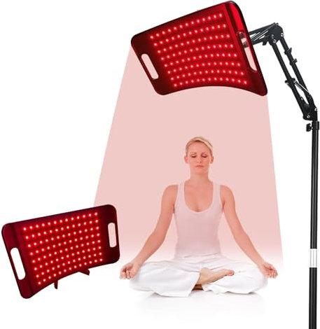 Cabpay Red Light Panel for Face and Body, Infrared Light Lamp with Stand Led 660nm Red Light-850nm Infrared Light Device for Full Body