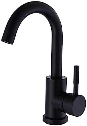 Schwarzer 304-Edelstahl, Polierter Badezimmer-Waschtischmischer, Doppelwaschbecken, Drehbarer Waschtisch-Wasserhahnmischer