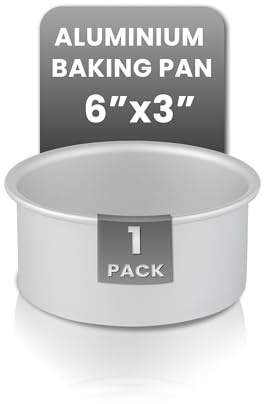 Restaurantware-Met Lux 6 x 3 Inch Straight-Sided Baking Tin, 1 Round Cake Pan - Oven-Ready, Freezable, Anodized Aluminum Round Baking Pan, Greaseproof, For Layer Birthday Cake