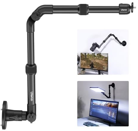 ULANZI ZJ04 Magic Arm Kamera-Wandhalterung, Überkopfhalterung, 70 cm, Aluminium, verstellbarer Gelenkarm mit 6,35 mm Kugelkopf für Kameras, DSLR-Lichter, Halterung für Live-Streaming