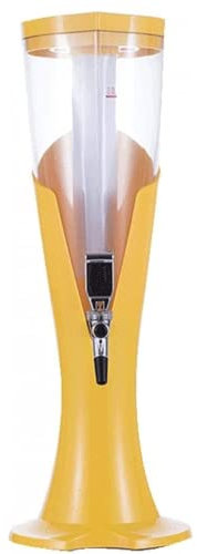 Distributeur de Boissons avec Tour de bière, Colonne de bière de 3 L/102 oz avec Robinet et Tube à Glace, Mini Tour de bière de Table, Distributeur de Boissons et de Boissons (Giallo)
