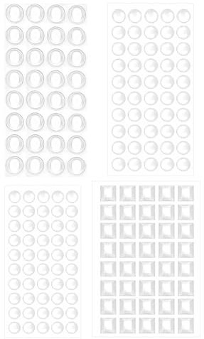 KGDUYC Gommini Silicone - 172 pcs Trasparente Ammortizzatore di Colpi,Gommini Adesivi, Paracolpi in Gomma,Gommini Paracolpi in Silicone,Ammortizzatore di Colpi per Cassetti Porte Finestre Pareti