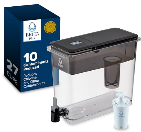 Brita UltraMax Large Water Dispenser with 1 BritaPlus Filter, 27 Cup Capacity, Black (Package May Vary)