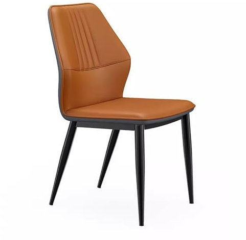 WLCNYL Gepolsterte Esszimmerstühle, Esszimmerstühle aus Katzenkratzleder, mit Küchenstuhl aus Metallbeinen, für Esszimmer, Küche, Wohnzimmer, Büro (Orange)