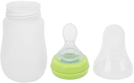 Vaso de Alimentación de 240 Ml Resistente a Fugas, Biberón de Alimento Líquido de Compresión Controlada con Cuchara para Sopa de Gachas, Ideal con Tapa, Portátil para Viajes,