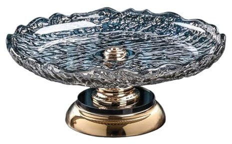 JKJZSALJ Candy Dishes Fruit Trays Fruit Bowls Fruit Platters Dessert Plates Bread Plates Fruits Baskets Crystal Glass Snack Trays For Living Room Office Hotels (B)