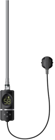 ML-Design Élément Chauffant Noir 900W avec Thermostat et Affichage Digital, Résistance Électronique, Fonction Minuterie, Régulateur de Température, Thermoplongeur Électrique Radiateur Salle de Bain