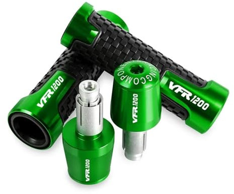 WAJUHJK 7/8'' 22mm Motorrad Griff Griffe Lenker Grip Enden Stecker FÜR VFR1200 2010 2011 2012 2013 2014 2015 2016(Green)