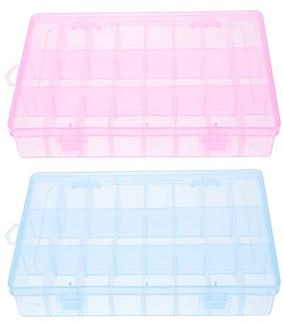 HAPINARY 2stücke Kunststoff Organizerbox Mit Trennwänden Schmuckfachboxen Aufbewahrungsboxen Für Kleinteile Und Zubehör Abnehmbare Fächercontainer Für Reisen Und Lagerung