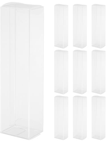 QUARKZMAN 10 Stück Transparente Geschenkbox, 40x30x162mm Kunststoff Geschenkverpackung für Süßigkeiten, Kekse,Schmuck Speicher, Hochzeit, Valentinstag, Party, Verpackung