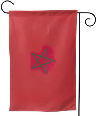 Bandiera del Marocco Stampa Bandiera da Giardino Bandiera da Giardino Bifacciale Verticale di Benvenuto Banner Bandiera 71 x 100 cm Decorazione per esterni