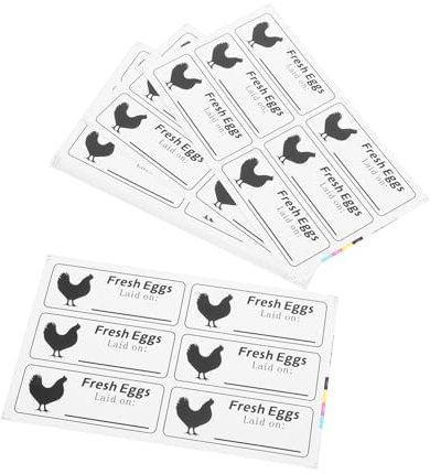 Happyyami Farm Fresh Egg Date Stickers Self-Adhesive Labels 40 Sheets with 240 Handwriteable Egg Care Produce Date Stamps and Packaging
