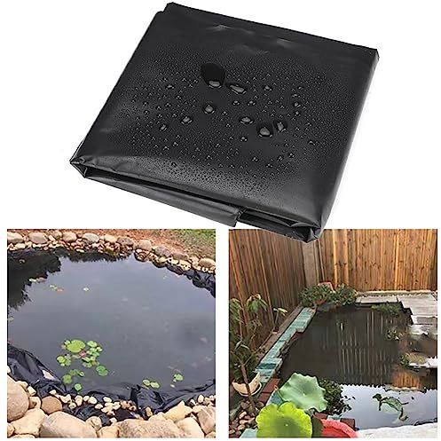 10 m x 10 m HDPE flexible robuste schwarze Fischteichfolie 0,20 mm Dicke Teichfolie für Außenteiche, Landschaftsbau, Brunnen und Bachläufe, langlebige wasserdichte Folie für Wasserflüsse