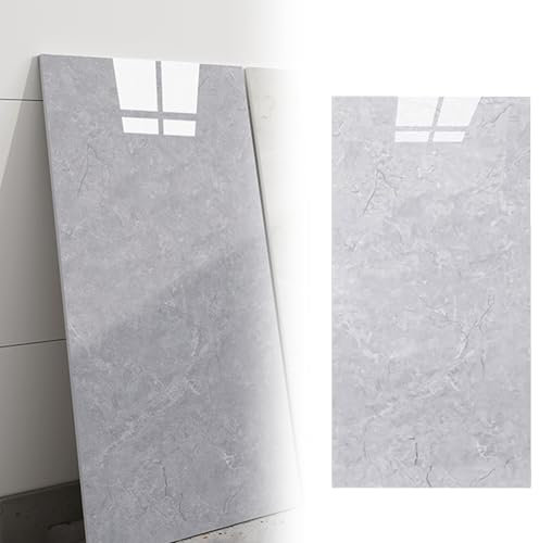 Dalle de Plafond Dalles Autocollantes En Marbre Gris, PVC, Résistantes Au Feu, Pour Plafond Suspendu, Salon, Chambre, Salle De Bain, Cuisine, Revêtement Mural Découpable.(45 pcs,30x60cm/11.8x23.6in)