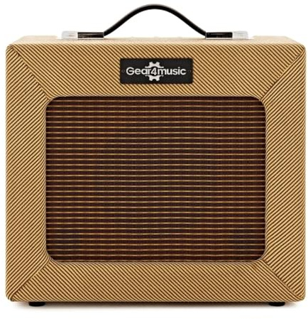 15W Tweed E-Gitarre Combo-Verstärker von Gear4music | 15W-Tweed-Combo mit Clean- und Overdrive-Kanälen, 3-Band-EQ für einfache Klangformung, Kopfhörerausgang und AUX-Eingang