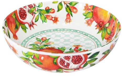 Les Jardins de la Comtesse - Grande Assiette Creuse en Mélamine Pure/Assiette à Soupe ou Pâtes/Petit Saladier - Séville- Collection Vaisselle MelARTmine - Ø 23 cm