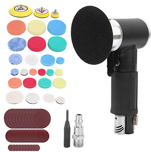 Air Sander Eccentric Pneumatic Polishing Machine 60Pcs Pads 3 Inch - Adjustable Speed, Durable Stainless Steel, Ideal for Car and Metal Detailing