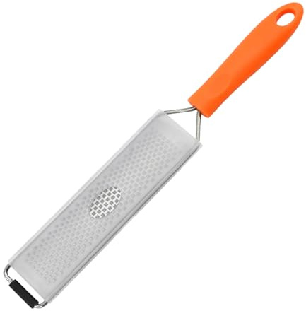 1Pcs Stainless Steel Lemon Zester & Cheese Grater – Razor-Sharp Multi-Purpose Grater for Citrus, Parmesan, Garlic & More, Non-Slip Grip, Safety Cover & Dishwasher Safe