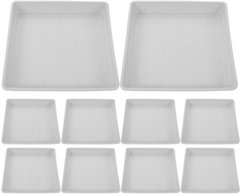 NOLITOY Lot de 10 Soucoupes Carrées en Plastique pour Pots de Fleurs 225 CM Bac de Récupération D’Eau Étanche Base Stable pour Plantes D’Intérieur et Jardin Plateau Drainage pour