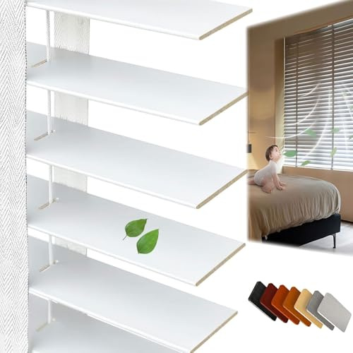 Holzjalousie Fenster Innen Holz Jalousie 50 mm Lamellen Nach Maß 60 70 85 90 100 105 110 125 140 145 160 165 170 175 180 220cm Sichtschutz Verdunkelung Jalousette(Weiß)