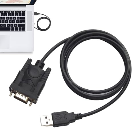 Genérico Adaptador Serie a USB | Adaptador de Puerto Serie a USB de 9 Pines, 2.0 Macho a RS232 Hembra Cable convertidor DB9 con chipset prolífico