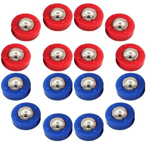Homoyoyo Accesorios de Tejo de Mesa 20 Piezas Mini Discos de Curling para Tejo en Plástico Azul y Rojo Juego de Mesa para Sala de Juegos y Actividades Recreativas