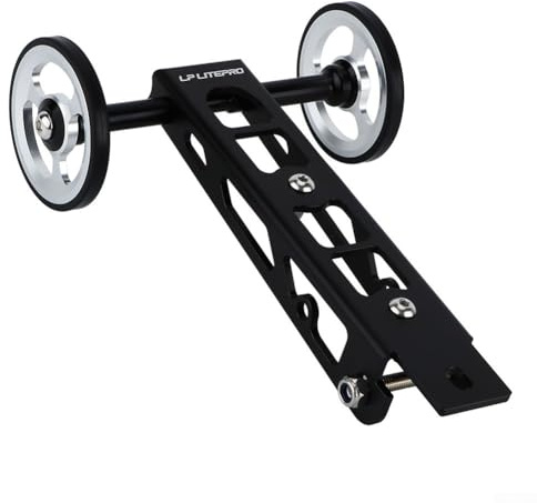 Dolvitrny Easywheel aus Aluminiumlegierung, für Birdy 1/2/3 Serie, zusammenklappbar, für Fahrradgepäckträger, leicht, leichtgängiges Rollen für Radkomponenten für Rhein (Silber)