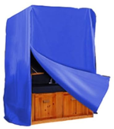 Funda protectora for silla de playa, funda for silla de playa Oxford con cordón y cremallera, impermeable, resistente al viento, resistente a desgarros y a los rayos UV(Blue,135*105*175/140CM)